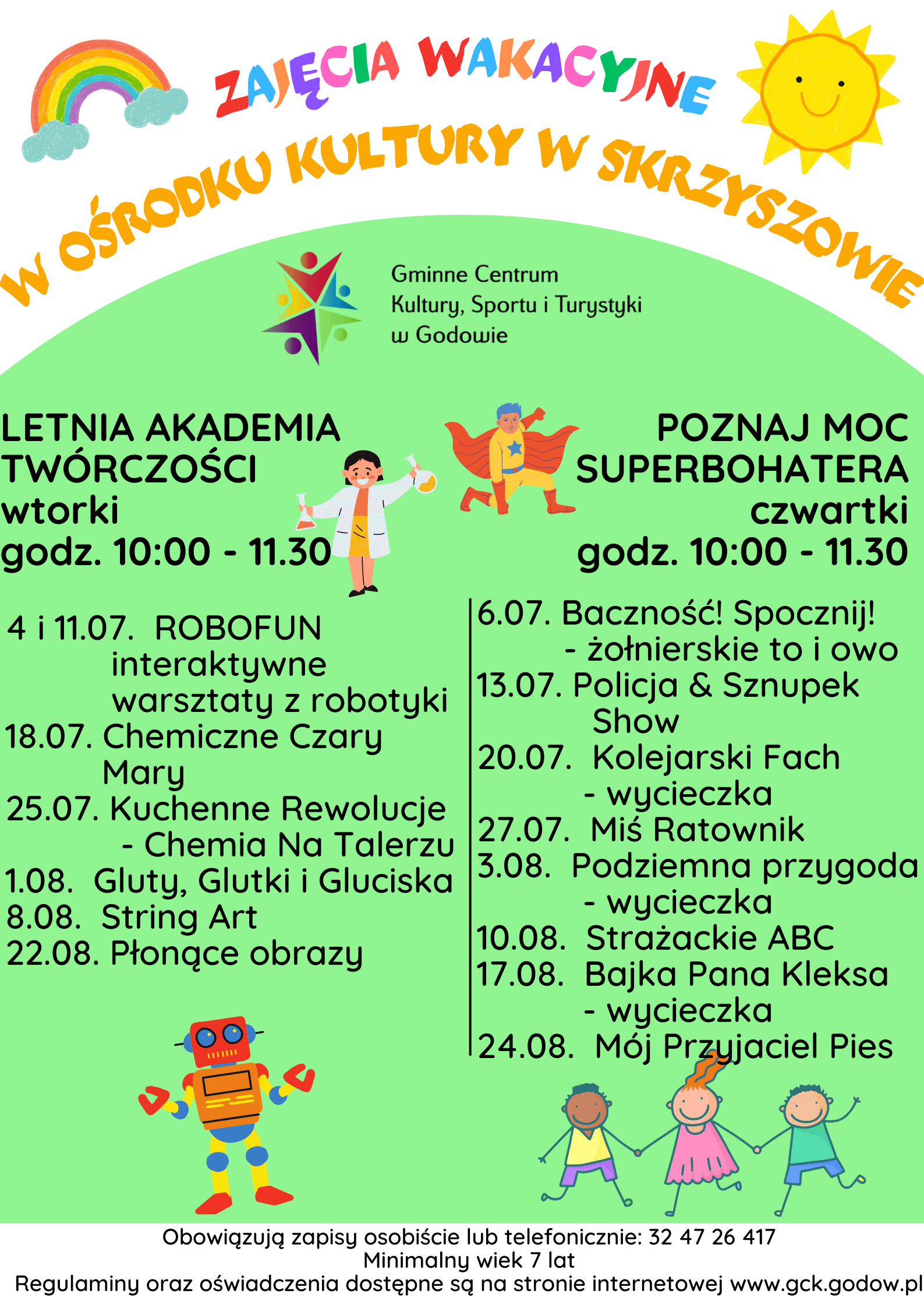 Zajęcia wakacyjne w Ośrodku Kultury w Skrzyszowie
